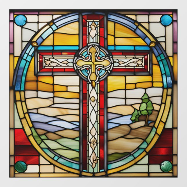 Autocollant Pour Fenêtre Clou de guitare en verre Faux (Feuille)