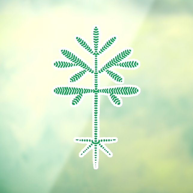 Autocollant Pour Fenêtre Clouage de fenêtre avec un écaillage vert (Feuille 3)