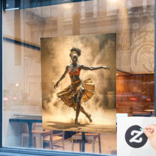 Autocollant Pour Fenêtre Clouage de la fenêtre de danseur africain