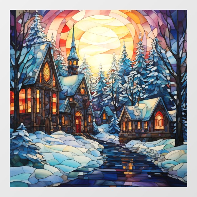 Autocollant Pour Fenêtre Clouage de la fenêtre de l'église en verre tendu (Feuille)