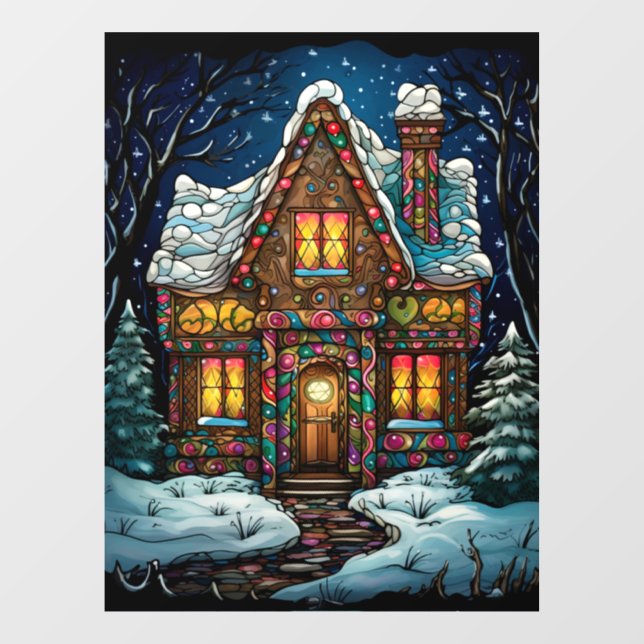 Autocollant Pour Fenêtre Clouage de la fenêtre en verre de Noël (Feuille)