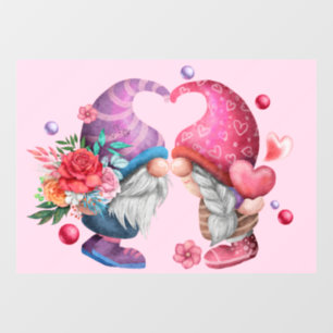Autocollant Pour Fenêtre Clouage de la fenêtre Valentine Gnome Couple