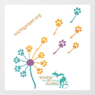 Autocollant Pour Fenêtre Clous de fenêtre Empreintes de pattes de Dandelion