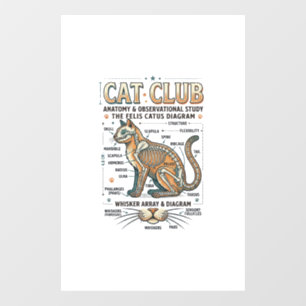 Autocollant Pour Fenêtre Club Chat Anatomie du Chat Diagramme Scientifique