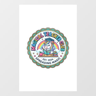 Autocollant Pour Fenêtre Club de professeur magique de licorne drôle cadeau