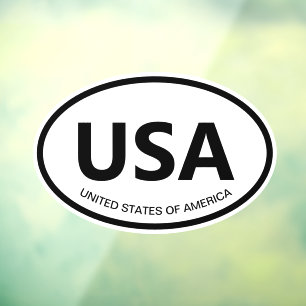 Autocollant Pour Fenêtre Code pays ovale ou abréviation d'état USA