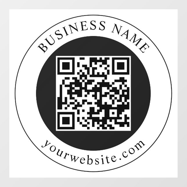Autocollant Pour Fenêtre Code QR avec nom d'entreprise modifiable (Feuille)