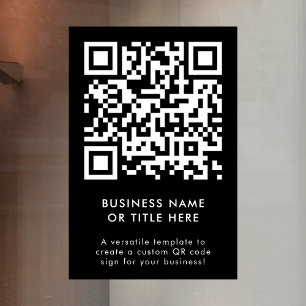 Autocollant Pour Fenêtre Code QR Black Modern Minimaliste Simple Business