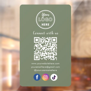 Autocollant Pour Fenêtre Code QR Connectez-vous avec nous sur les médias so