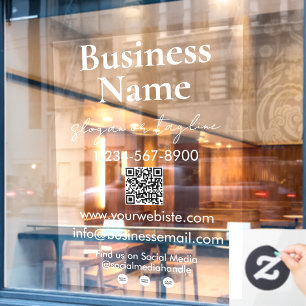 Autocollant Pour Fenêtre Code QR de la vitrine de votre entreprise Coordonn