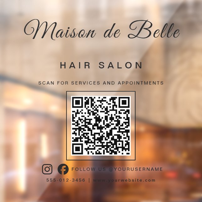 Autocollant Pour Fenêtre Code QR de l'entreprise en script de signature noi (Feuille 2)