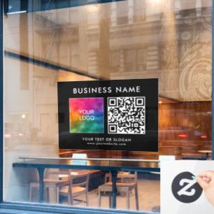 Autocollant Pour Fenêtre Code QR de logo de modèle minimaliste personnalisé