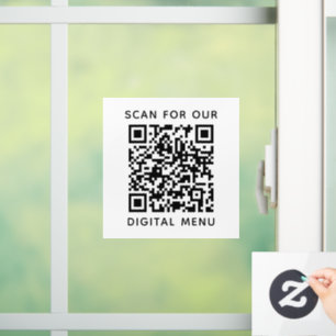 Autocollant Pour Fenêtre Code QR de menu numérique professionnel simple pou