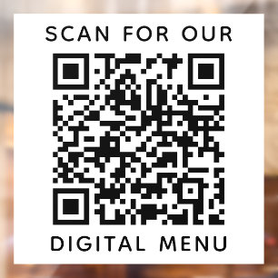 Autocollant Pour Fenêtre Code QR de menu numérique professionnel simple pou
