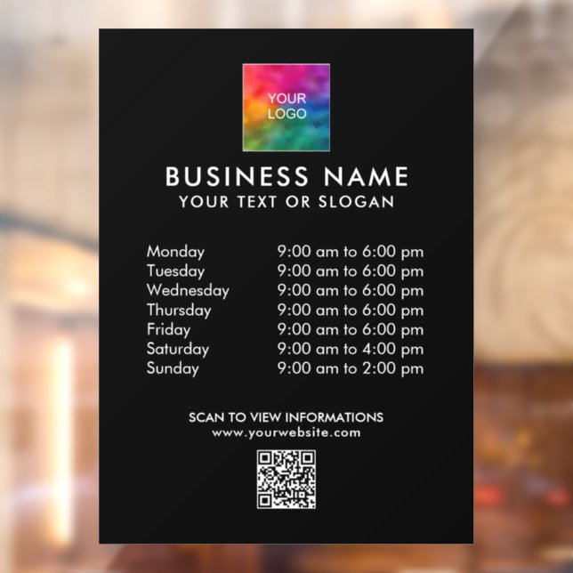 Autocollant Pour Fenêtre Code QR de modèle moderne avec logo d'entreprise p (Feuille 2)