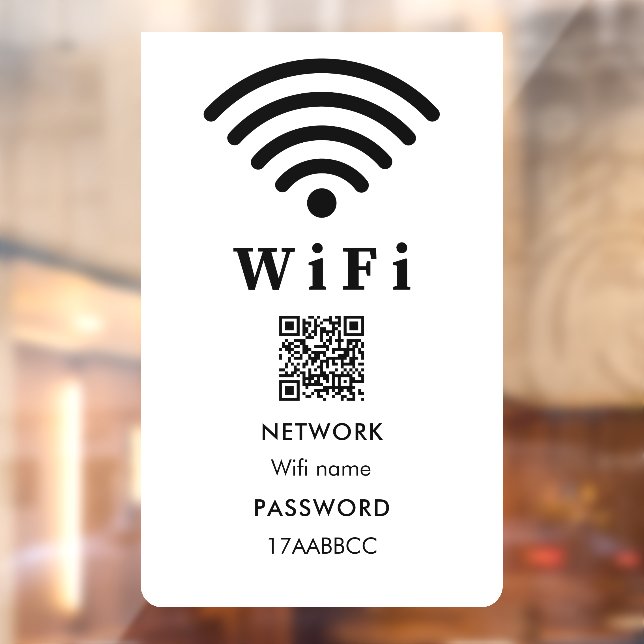 Autocollant Pour Fenêtre Code QR de mot de passe Wifi | Scanner pour se con (Feuille 2)