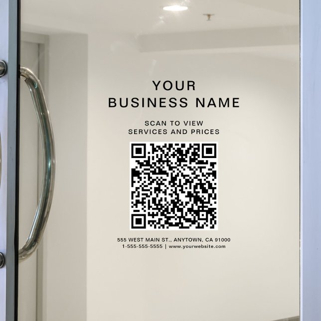Autocollant Pour Fenêtre Code QR de numérisation d'entreprise pour se conne (Business Scan To Connect QR Code Window Cling)