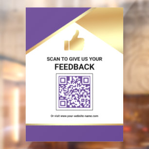 Autocollant Pour Fenêtre Code QR de Réclamation de Commentaires de Client d