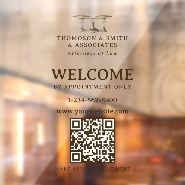 Autocollant Pour Fenêtre Code QR de rendez-vous uniquement pour avocat prof (Feuille 2)