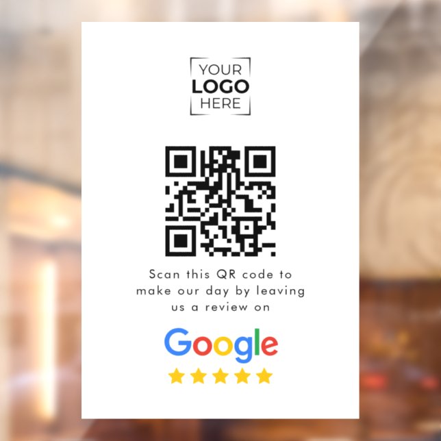 Autocollant Pour Fenêtre Code QR de révision commerciale Google Review  (Feuille 2)