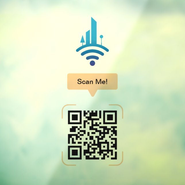 Autocollant Pour Fenêtre Code QR de Wi-Fi gratuit simple (Feuille 3)
