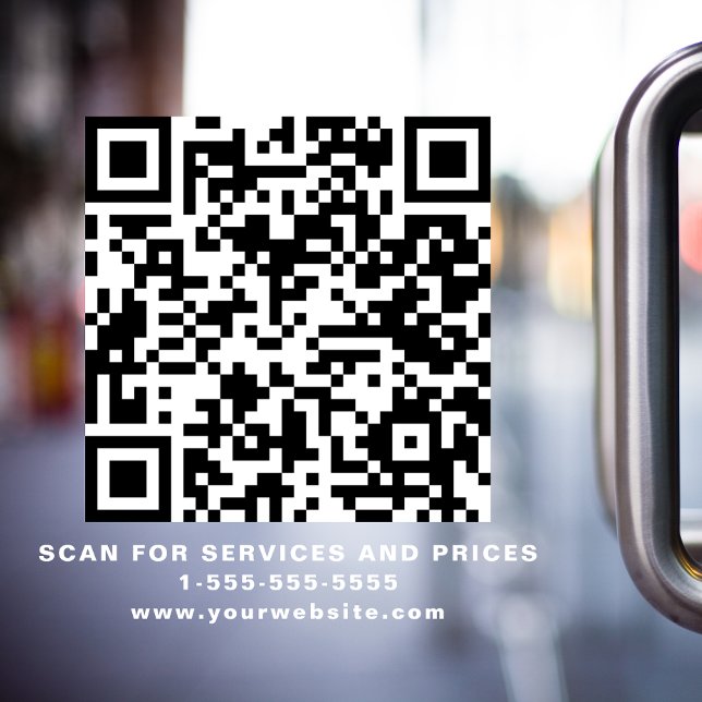 Autocollant Pour Fenêtre Code QR d'entreprise blanc (Créateur téléchargé)