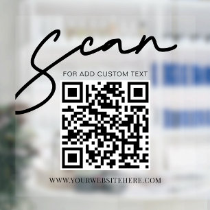 Autocollant Pour Fenêtre Code QR d'entreprise minimaliste moderne transpare