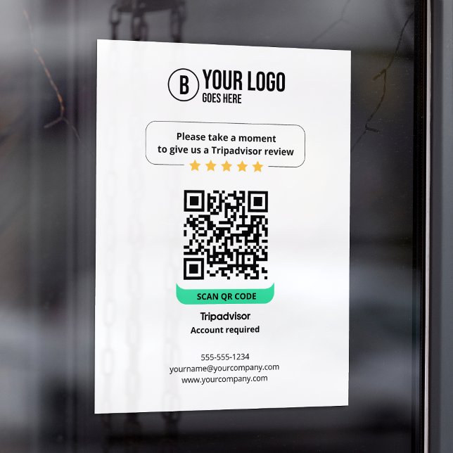 Autocollant Pour Fenêtre Code QR des avis Tripadvisor Évaluez l'entreprise  (Créateur téléchargé)