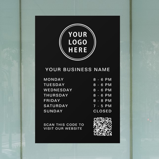 Autocollant Pour Fenêtre Code QR des heures d'ouverture de l'entreprise Noi (Créateur téléchargé)