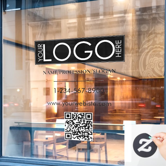 Autocollant Pour Fenêtre Code QR des informations de contact de la vitrine  (Fenêtre de café)