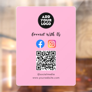 Autocollant Pour Fenêtre Code QR des médias sociaux Instagram & Facebook
