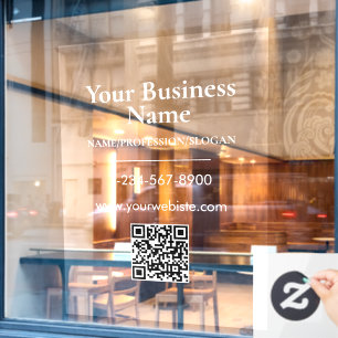 Autocollant Pour Fenêtre Code QR d'information de contact de la devanture d
