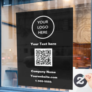 Autocollant Pour Fenêtre Code QR du logo d'entreprise noir moderne promotio