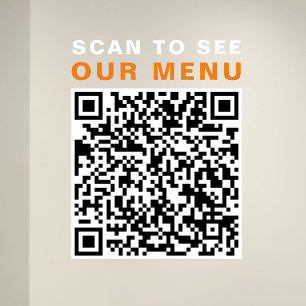 Autocollant Pour Fenêtre Code QR du menu du café-restaurant