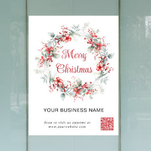 Autocollant Pour Fenêtre Code QR Élégant pour Entreprise Joyeux Noël