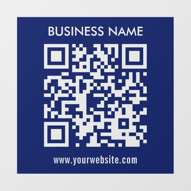 Autocollant Pour Fenêtre Code QR (généré instantanément) modifiable | Bleu  (Feuille)