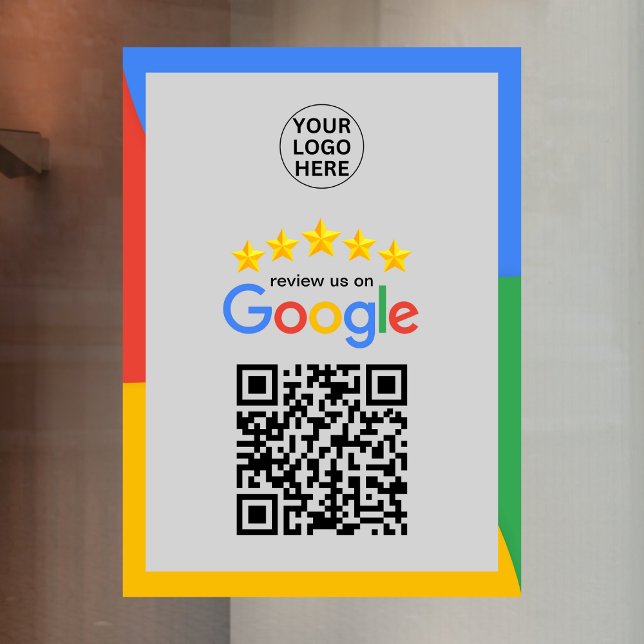 Autocollant Pour Fenêtre Code QR Google Business Reviews 5 étoiles Gris  (Créateur téléchargé)