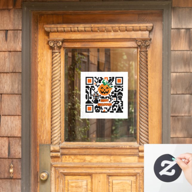 Autocollant Pour Fenêtre Code QR Halloween (Porte d'accueil)