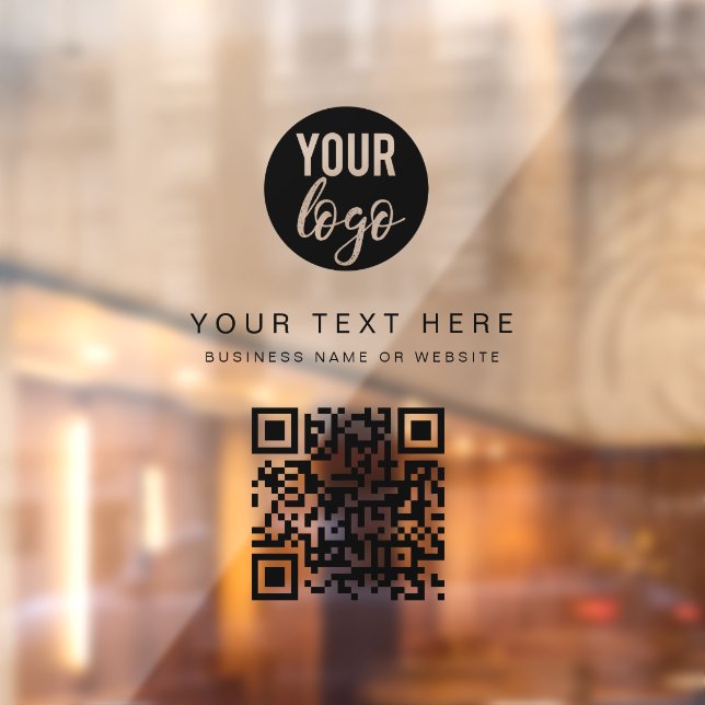 Autocollant Pour Fenêtre Code QR Logo d'entreprise minimaliste (Feuille 2)