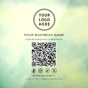 Autocollant Pour Fenêtre Code QR Logo d'entreprise Réseaux Sociaux