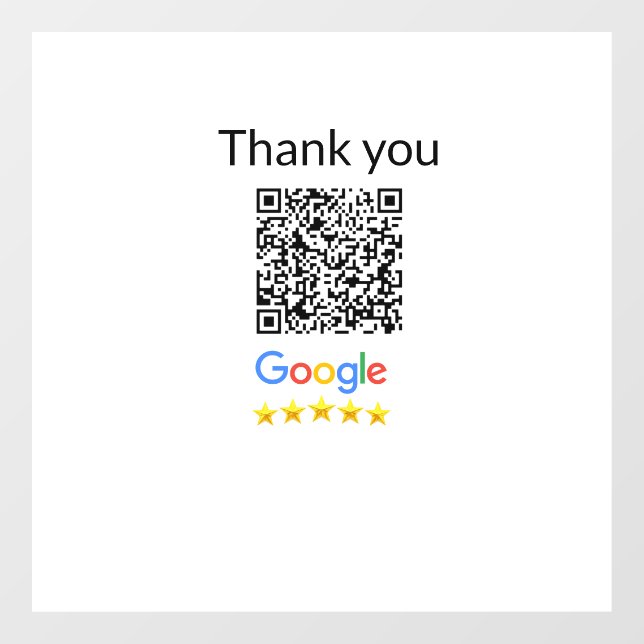 Autocollant Pour Fenêtre Code QR minimal simple ajouter un logo nom de code (Feuille)