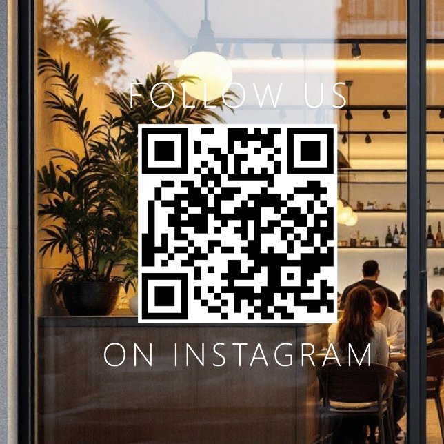 Autocollant Pour Fenêtre Code QR minimaliste Suivez-nous sur Instagram (Créateur téléchargé)