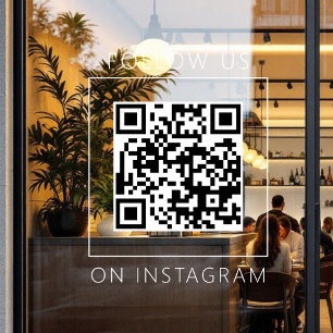 Autocollant Pour Fenêtre Code QR minimaliste Suivez-nous sur Instagram