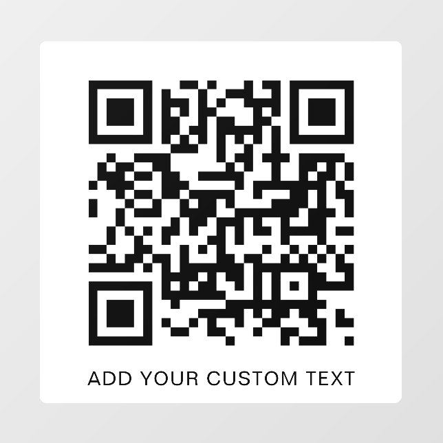 Autocollant Pour Fenêtre Code QR Moderne blanc élégant scannable (Feuille)