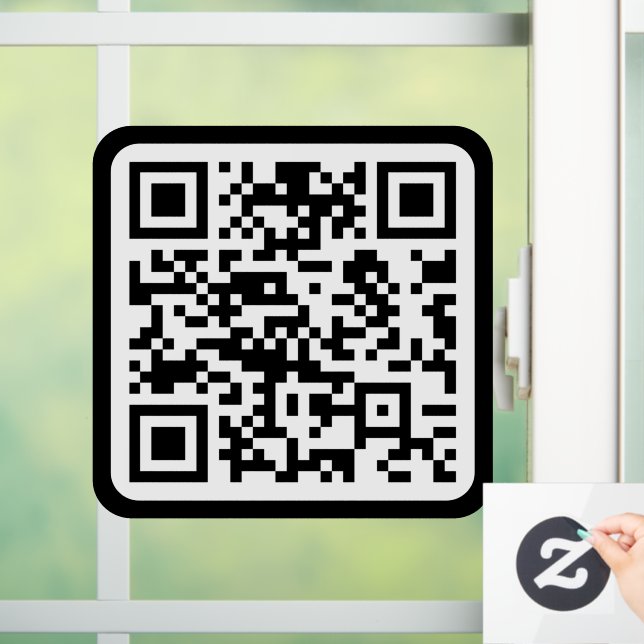 Autocollant Pour Fenêtre Code QR moderne éditable | Noir Blanc ou Toute Cou (Maison)