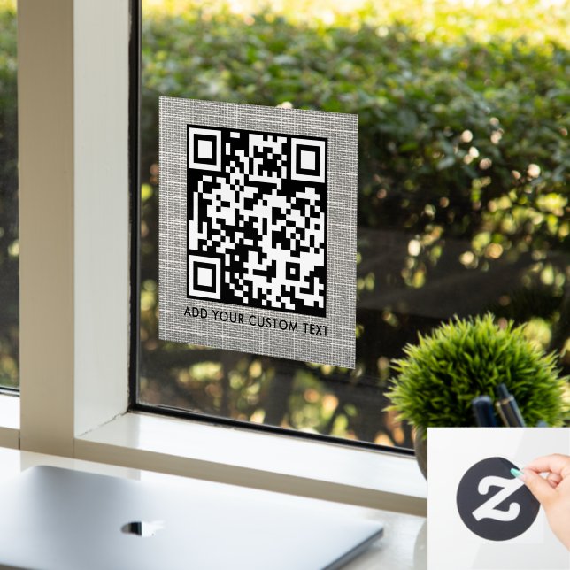 Autocollant Pour Fenêtre Code QR | Moderne et élégant scannable (Bureau)