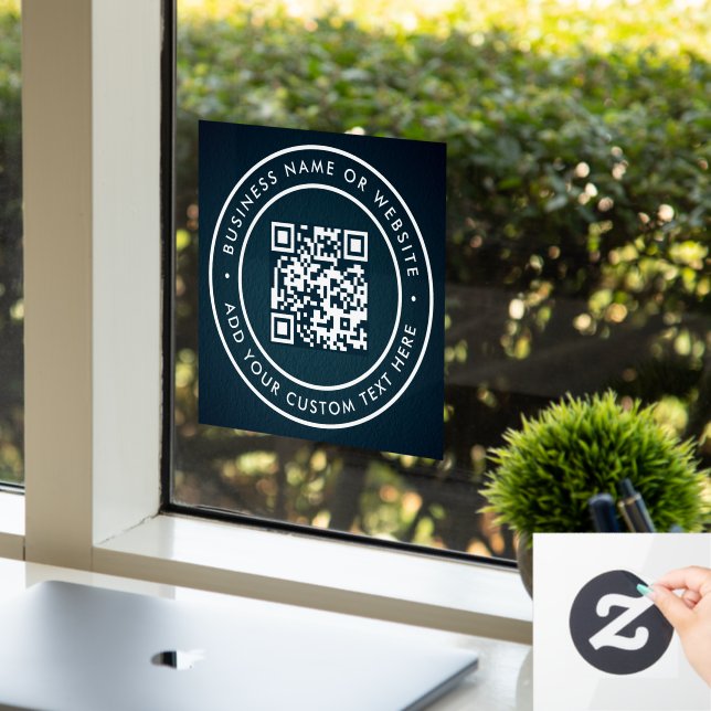 Autocollant Pour Fenêtre Code QR | Moderne et élégant scannable (Bureau)