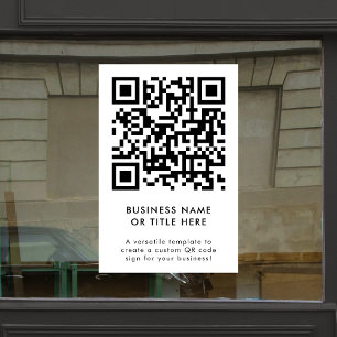 Autocollant Pour Fenêtre Code QR Moderne Minimaliste Propre Simple Blanc