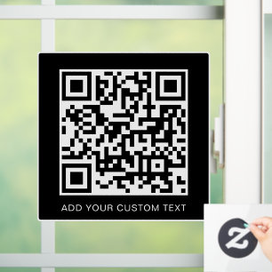 Autocollant Pour Fenêtre Code QR Moderne Noir Élégant Scannable