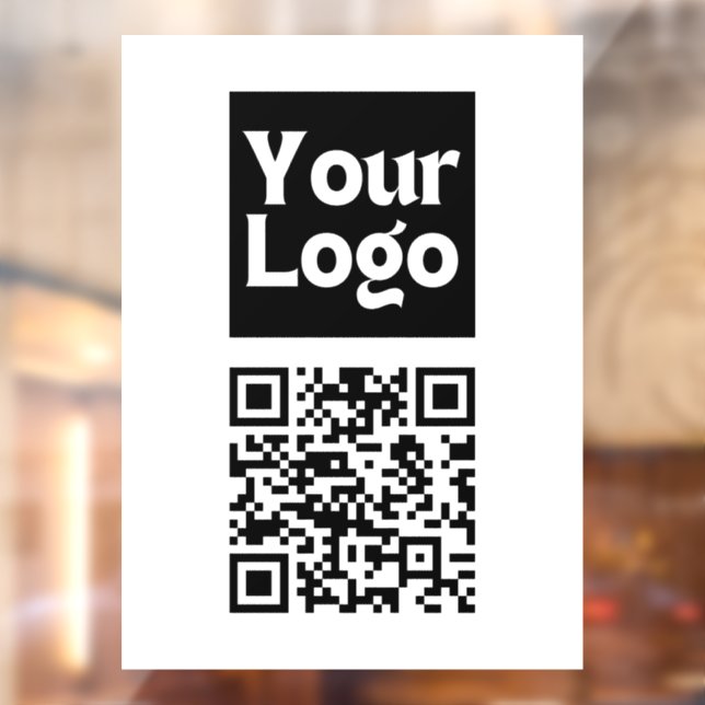 Autocollant Pour Fenêtre Code QR modifiable & logo ou image de votre entrep (Feuille 2)